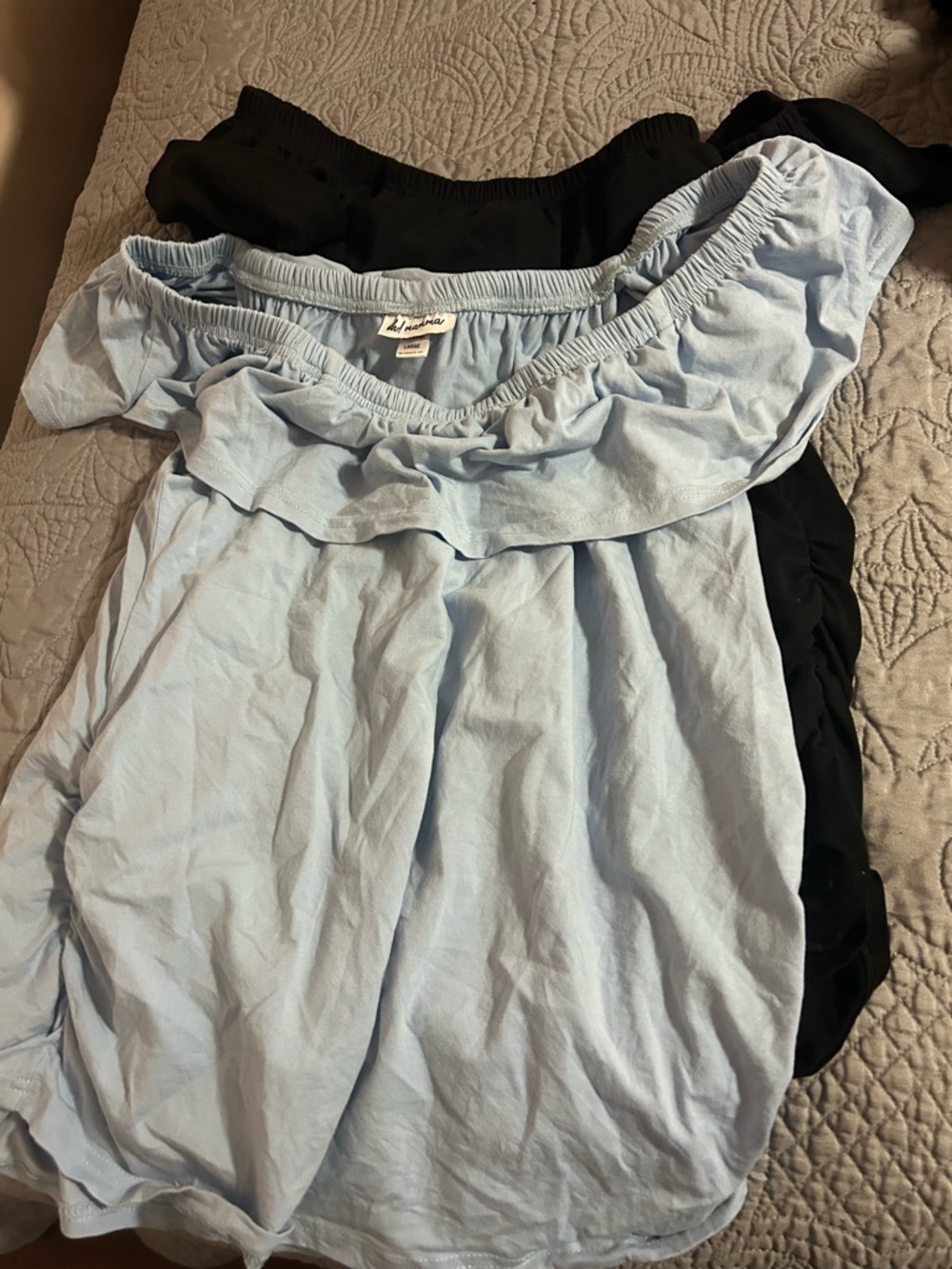 Two maternity  off-Shoulder Ruffle Women’s Tops